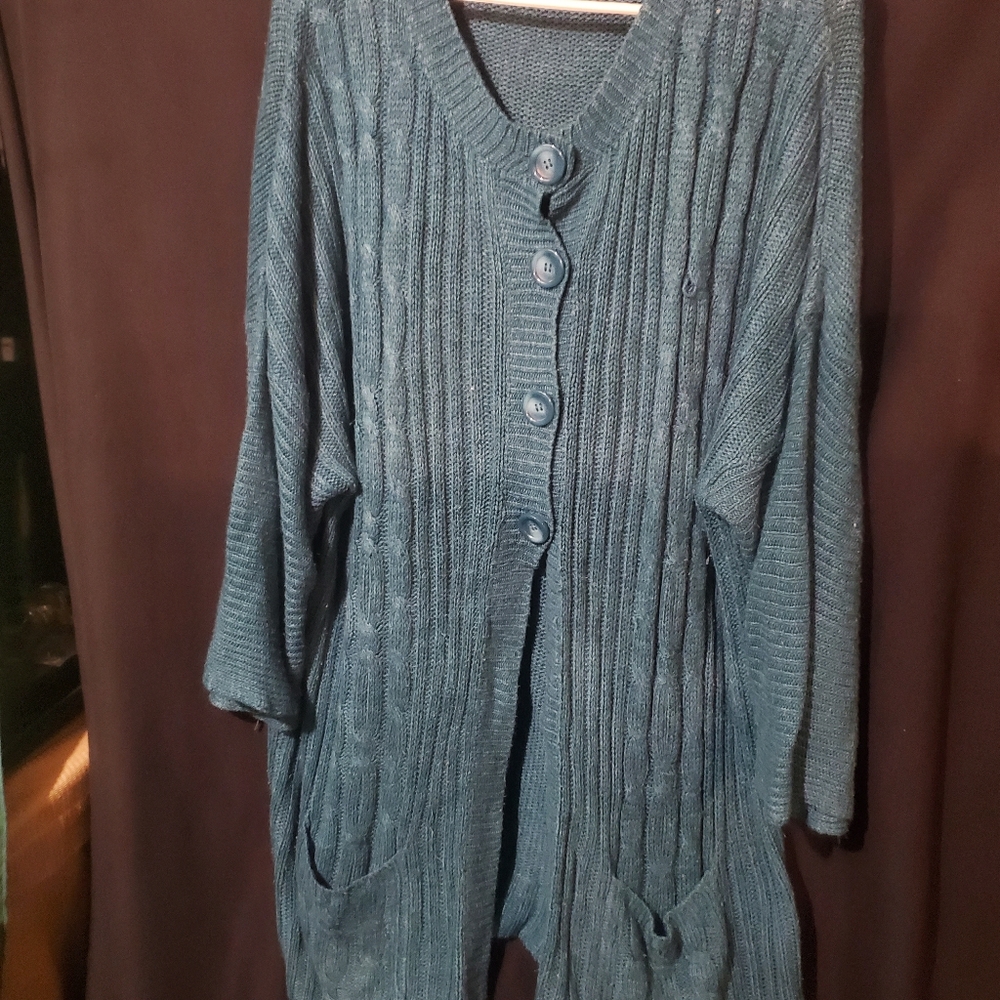 16_18 Blue Teal Full Length Sweater